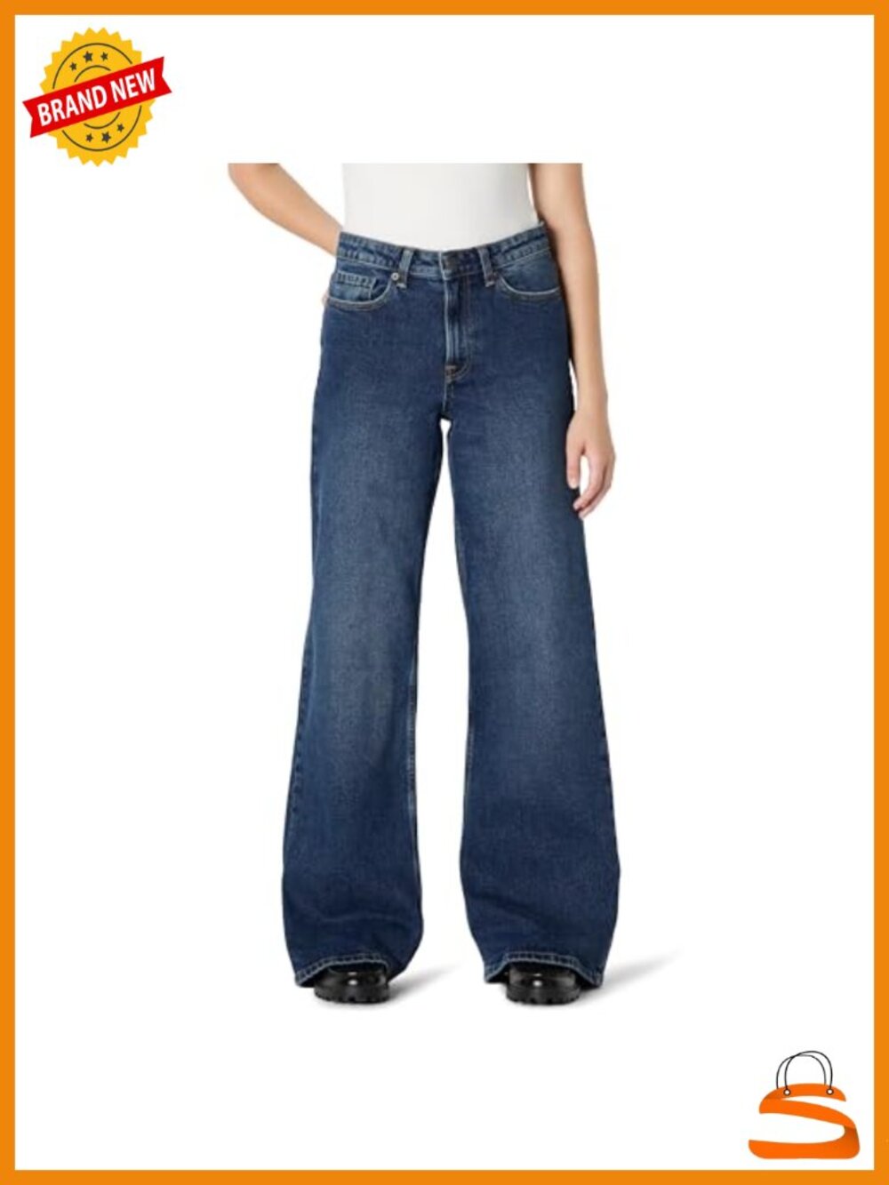 High-Rise Wide Leg Crop Jeans - Midweight Cotton Denim